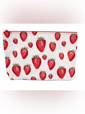 Rare Thirty-One Fresh Strawberry Zipper Pouch